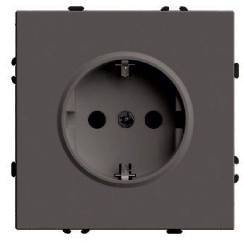 Розетка 1-местная с защитной шторкой с/з (механизм) Stekker Эмили 250В 16А RST16-5110-09 антрацит soft touch Розетка 1-местная с защитной шторкой с/з (механизм) Stekker Эмили 250В 16А RST16-5110-09 антрацит soft touch