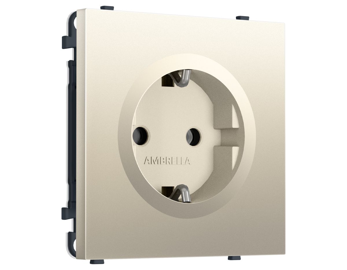 Комплект механизма электрической розетки SIGMA Шёлк 50Hz 2P+E с/з 16A-250V QUANT PRO Ambrella Volt MS546010 (SP5460, PR141)