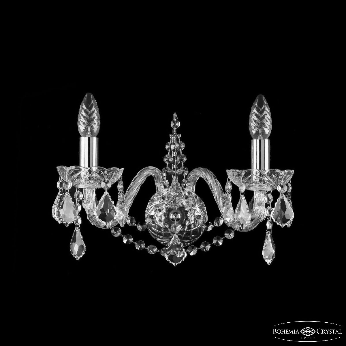 Бра Bohemia Ivele Crystal 1411B/2/160 Ni Leafs Бра Bohemia Ivele Crystal 1411B/2/160 Ni Leafs