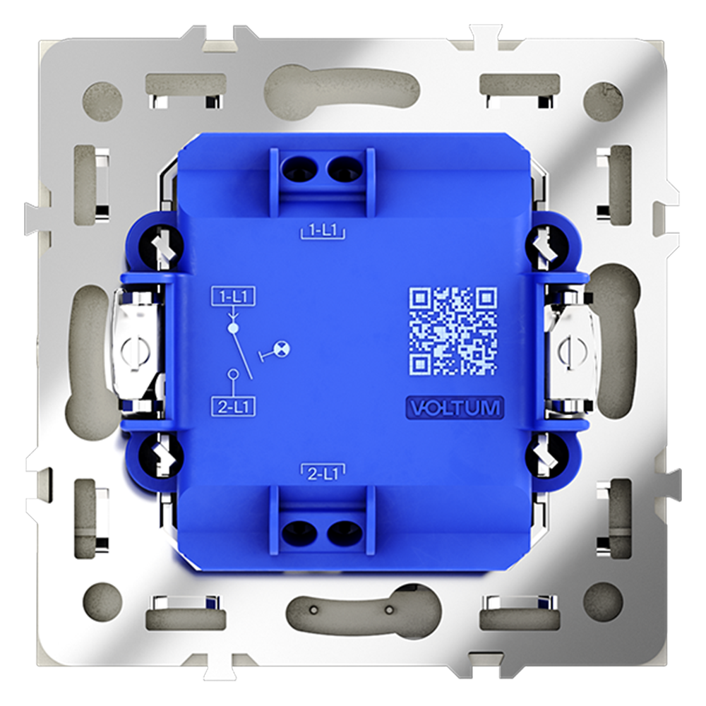Выключатель одноклавишный с подсветкой Voltum S70 VLS010205 (сталь)