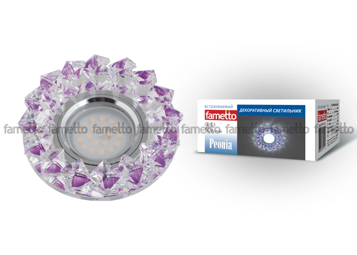 Встраиваемый светильник Fametto Peonia DLS-P117 GU5.3 CHROME/PURPLE Встраиваемый светильник Fametto Peonia DLS-P117 GU5.3 CHROME/PURPLE
