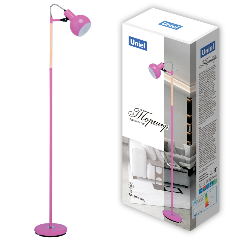 Торшер Uniel UML-T702 E14 PINK UL-00010184 Торшер Uniel UML-T702 E14 PINK UL-00010184