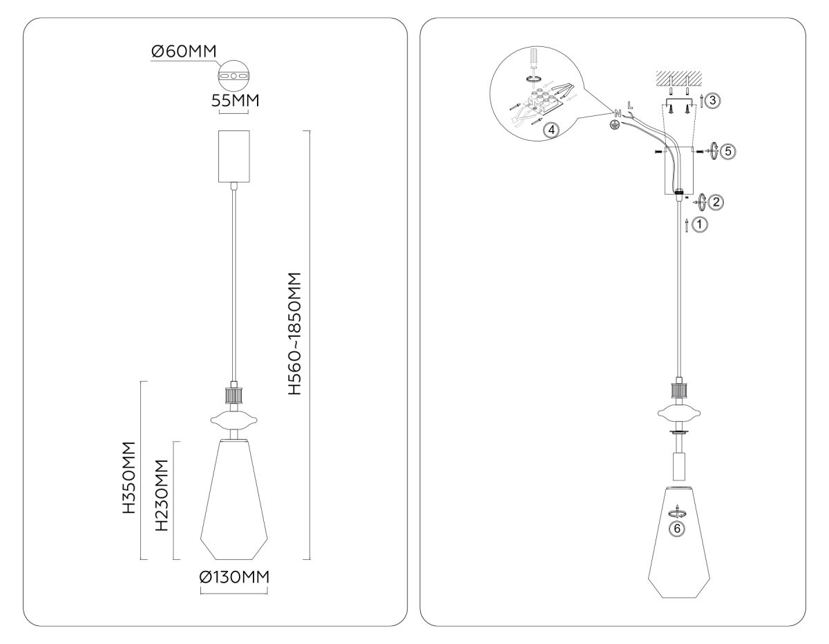 Подвесной светильник Ambrella Light High Light Ceramo Modern LH53301