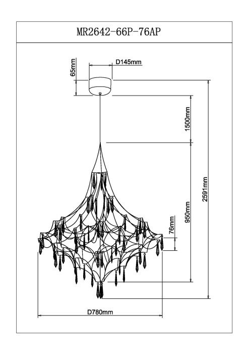 Подвесная люстра Myfar Allegria MR2642-66P-76AP