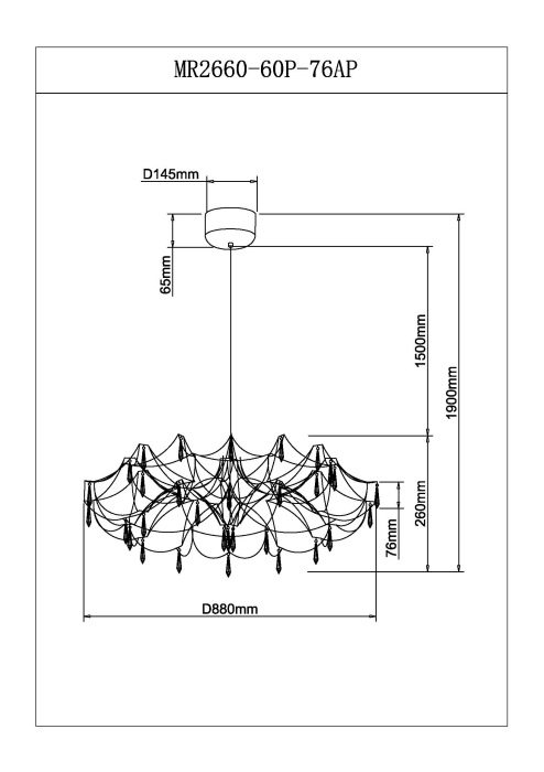 Подвесная люстра Myfar Ersilia MR2660-60P-76AP