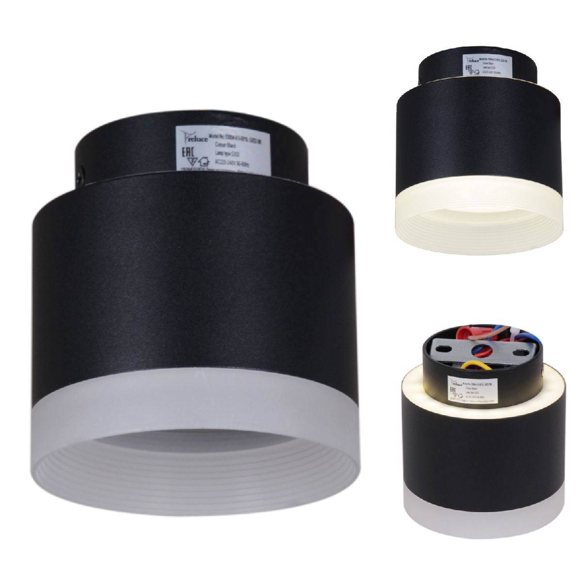 Накладной светильник Reluce 53004-9.5-001IL GX53+LED3W BK Накладной светильник Reluce 53004-9.5-001IL GX53+LED3W BK