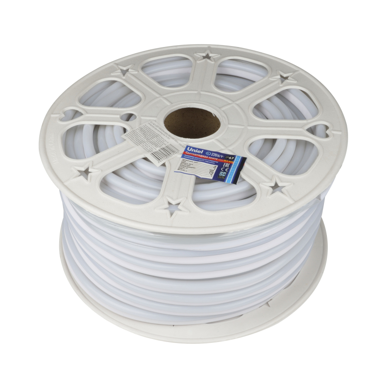 Светодиодная лента Uniel ULS-N21-2835-120LED/m-8mm-IP67-220V-8W/m-50M-BLUE бобина Светодиодная лента Uniel ULS-N21-2835-120LED/m-8mm-IP67-220V-8W/m-50M-BLUE бобина