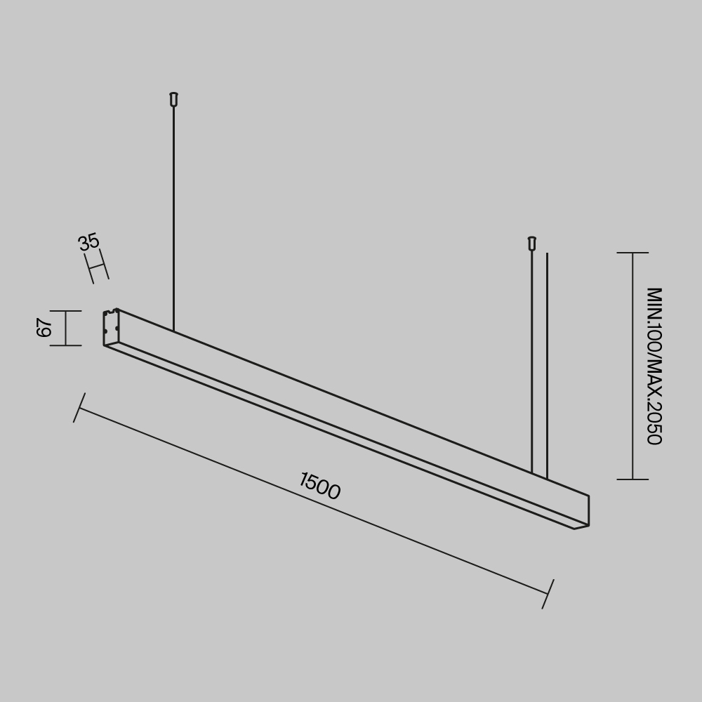 Линейный подвесной светильник Maytoni Technical LL312045