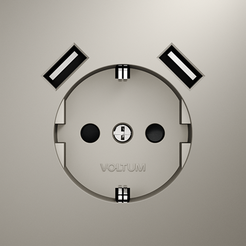 Розетка с USB, А+А Voltum S70 VLS040403 (кашемир)