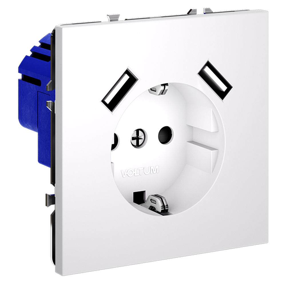 Розетка с USB Voltum S70 VLS040402 (белый матовый)