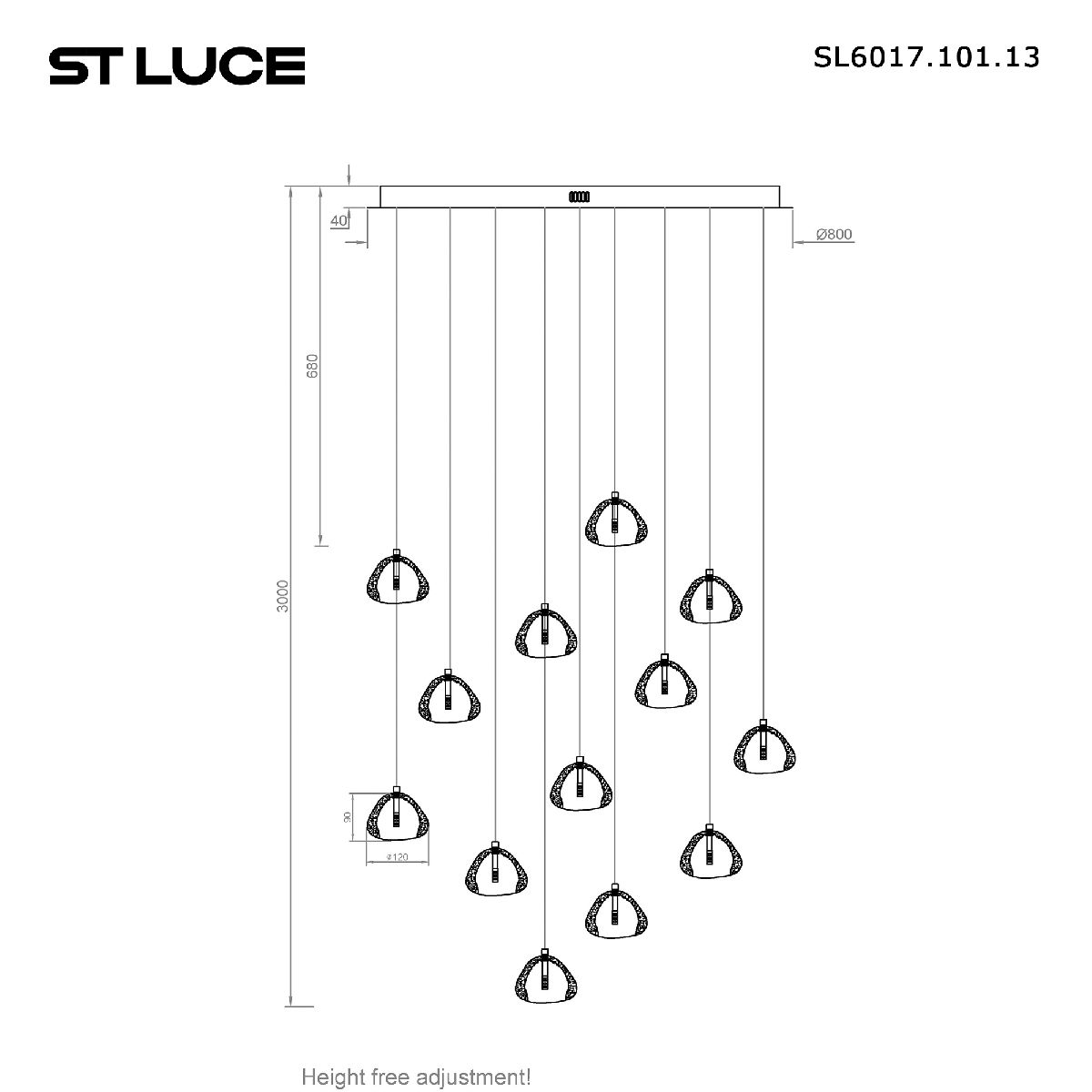 Подвесная люстра ST Luce Waterfall SL6017.101.13