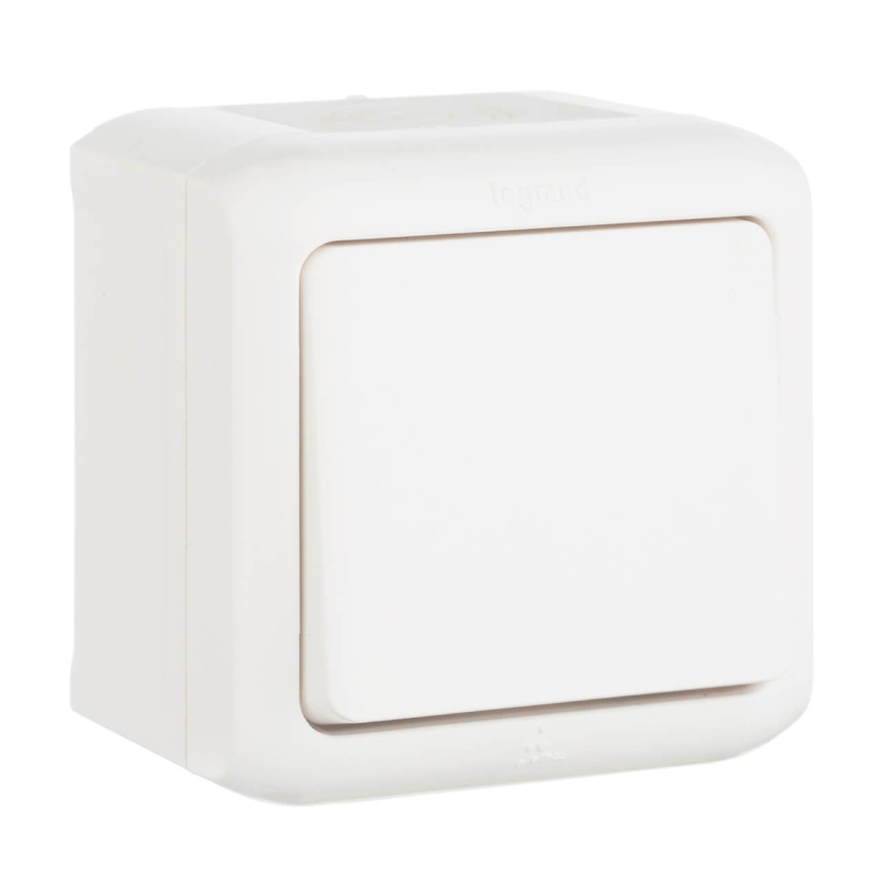 Переключатель одноклавишный на 2 направления Legrand Quteo 10A 250V IP44 белый 782304