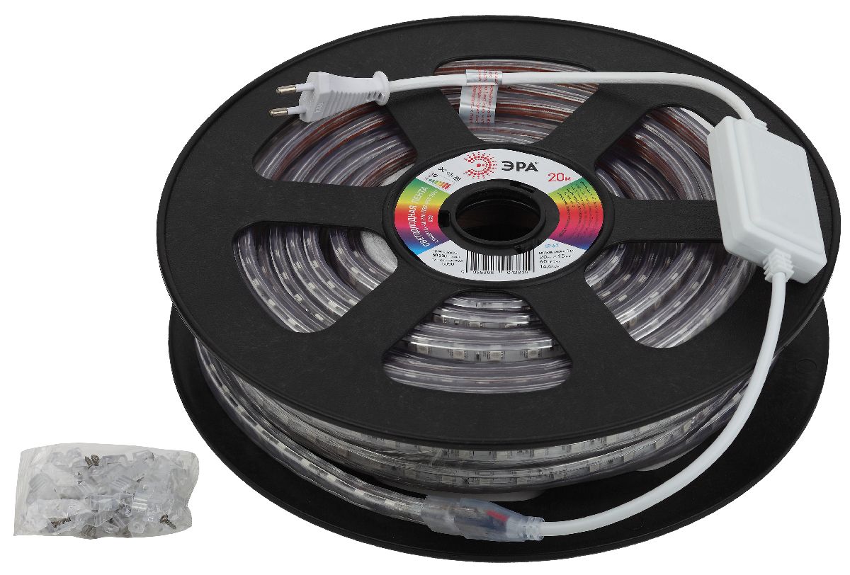 Светодиодная лента Эра 220В 5050 14,4Вт/м RGB 20м IP67 LS5050-14,4-60-220-RGB-IP67-20m Б0043097 Светодиодная лента Эра 220В 5050 14,4Вт/м RGB 20м IP67 LS5050-14,4-60-220-RGB-IP67-20m Б0043097