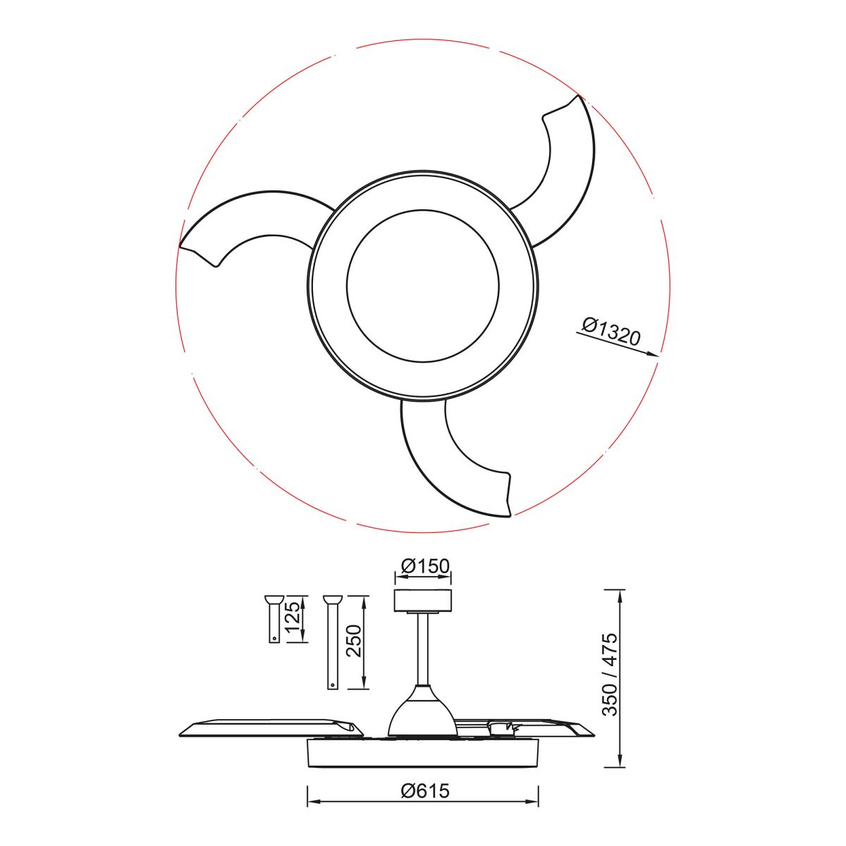 Люстра-вентилятор Mantra Niseko Fan 9057