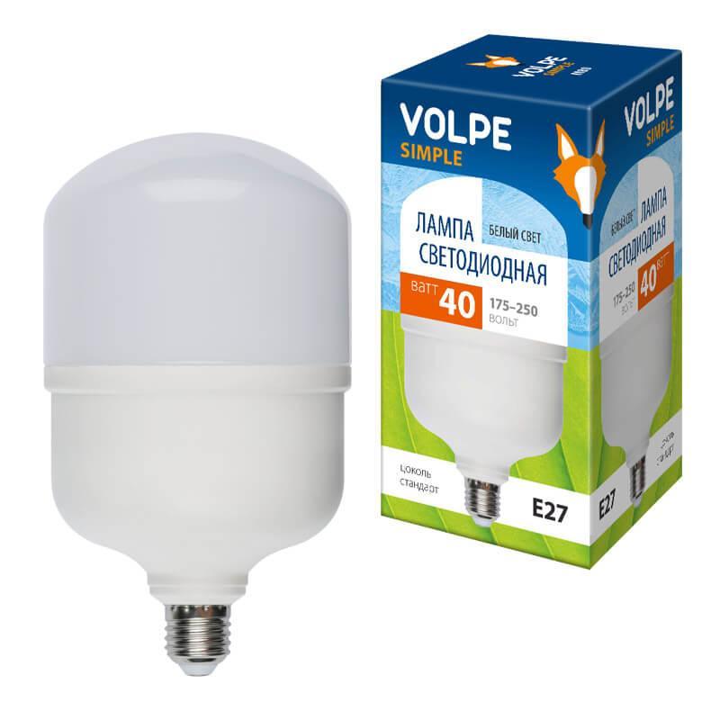 Лампа LED сверхмощная (UL-00002905) Volpe E27 40W (350W) 4000K LED-M80-40W/NW/E27/FR/S Лампа LED сверхмощная (UL-00002905) Volpe E27 40W (350W) 4000K LED-M80-40W/NW/E27/FR/S