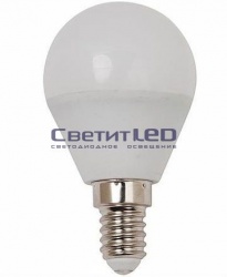 Лампа LED E14(шар), 6W, 220V, холодный 6400К, 500Lm
