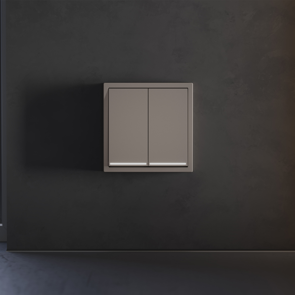 Клавиши для выключателя/переключателя двухклавишного с подсветкой Voltum S70 (капучино) VLS000414