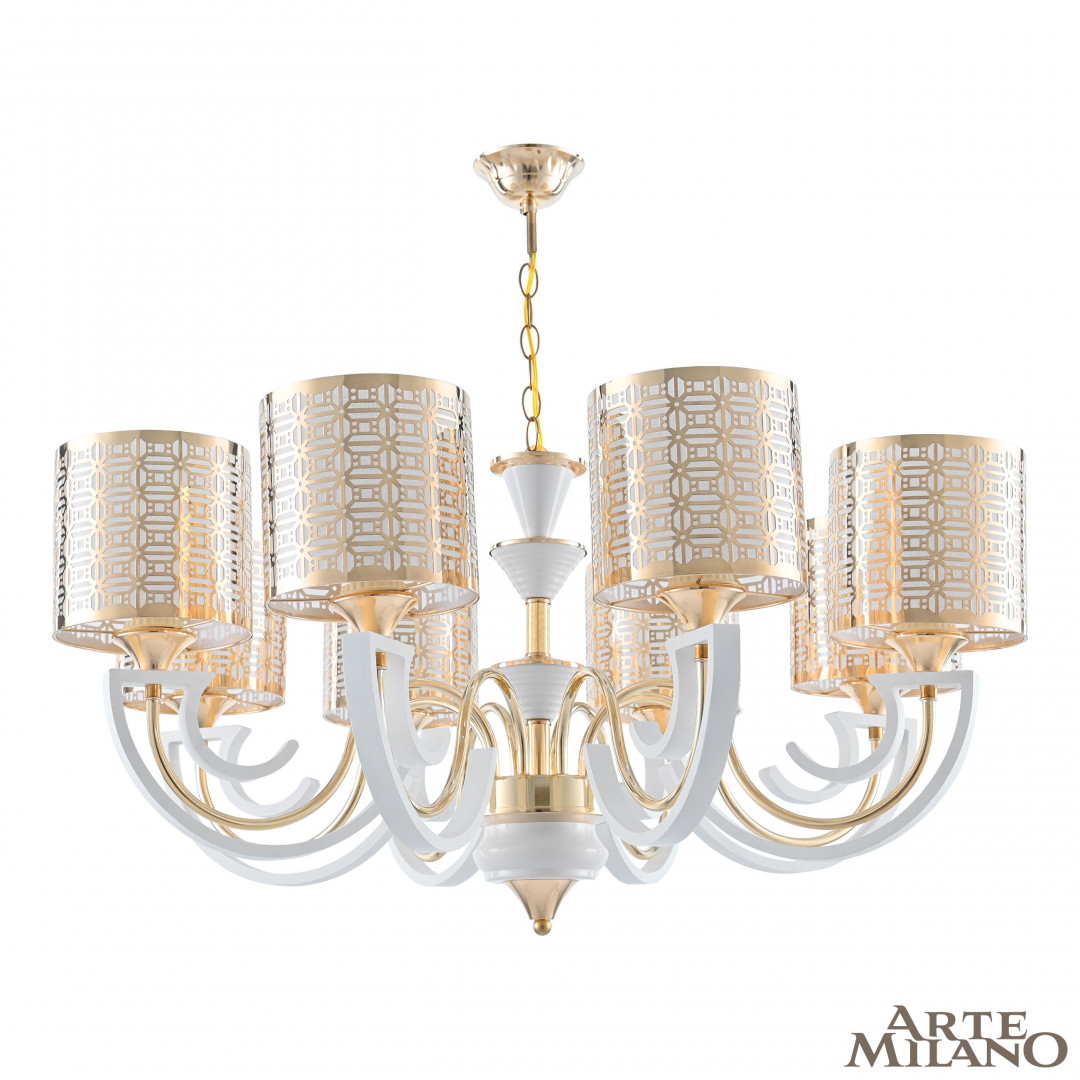 Подвесная люстра Arte Milano Florentia-8857 308857/8 Wh/Gd Подвесная люстра Arte Milano Florentia-8857 308857/8 Wh/Gd