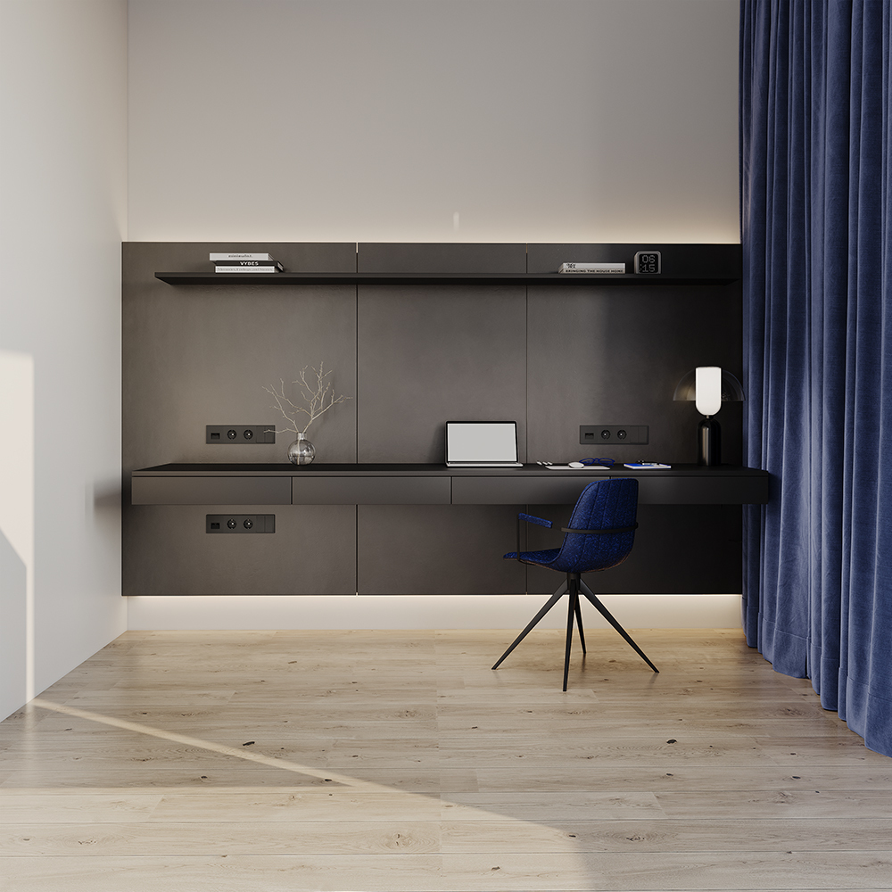 Выключатель двухклавишный Voltum S70 VLS020108 (черный матовый)