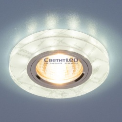 Точечный светильник MR16 G5.3, белый/серебро, 8371 MR16 WH/SL