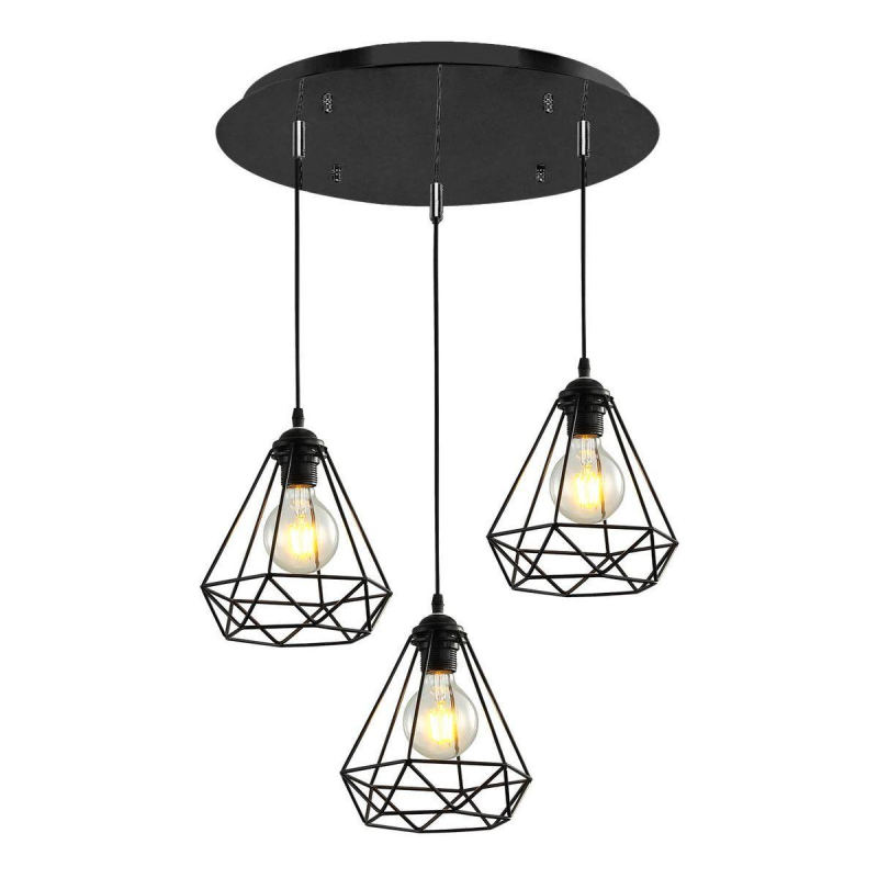 Подвесная люстра IMEX MD.1706-3-P BK Подвесная люстра IMEX MD.1706-3-P BK