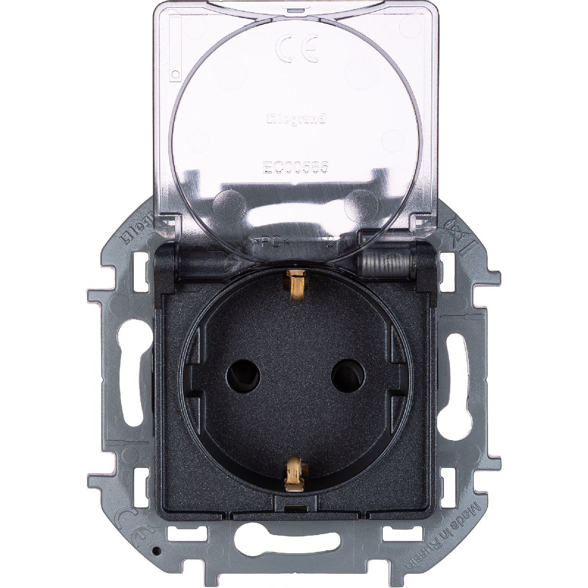 Розетка с/з со шторками с защитной крышкой Legrand Inspiria 673743