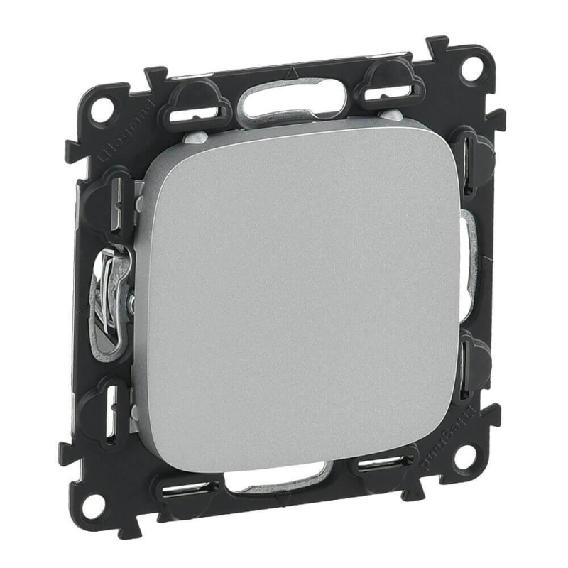 Заглушка с суппортом Legrand Valena Allure алюминий 755187