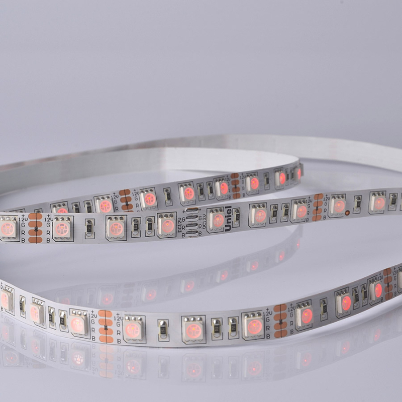 Светодиодная лента Uniel ULS-M25-5050-60LED/m-10mm-IP20-DC12V-14,4W/m-5M-RGB PROFI катушка в герметичной упаковке Светодиодная лента Uniel ULS-M25-5050-60LED/m-10mm-IP20-DC12V-14,4W/m-5M-RGB PROFI катушка в герметичной упаковке