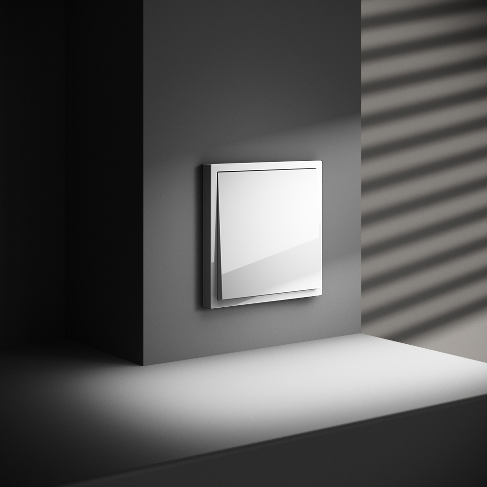 Выключатель одноклавишный Voltum S70 VLS010101 (белый глянцевый)