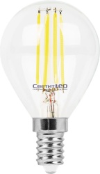 Лампа LED E14(шар), 5W, 220V, холодный 6400К, 530Lm, филаментная