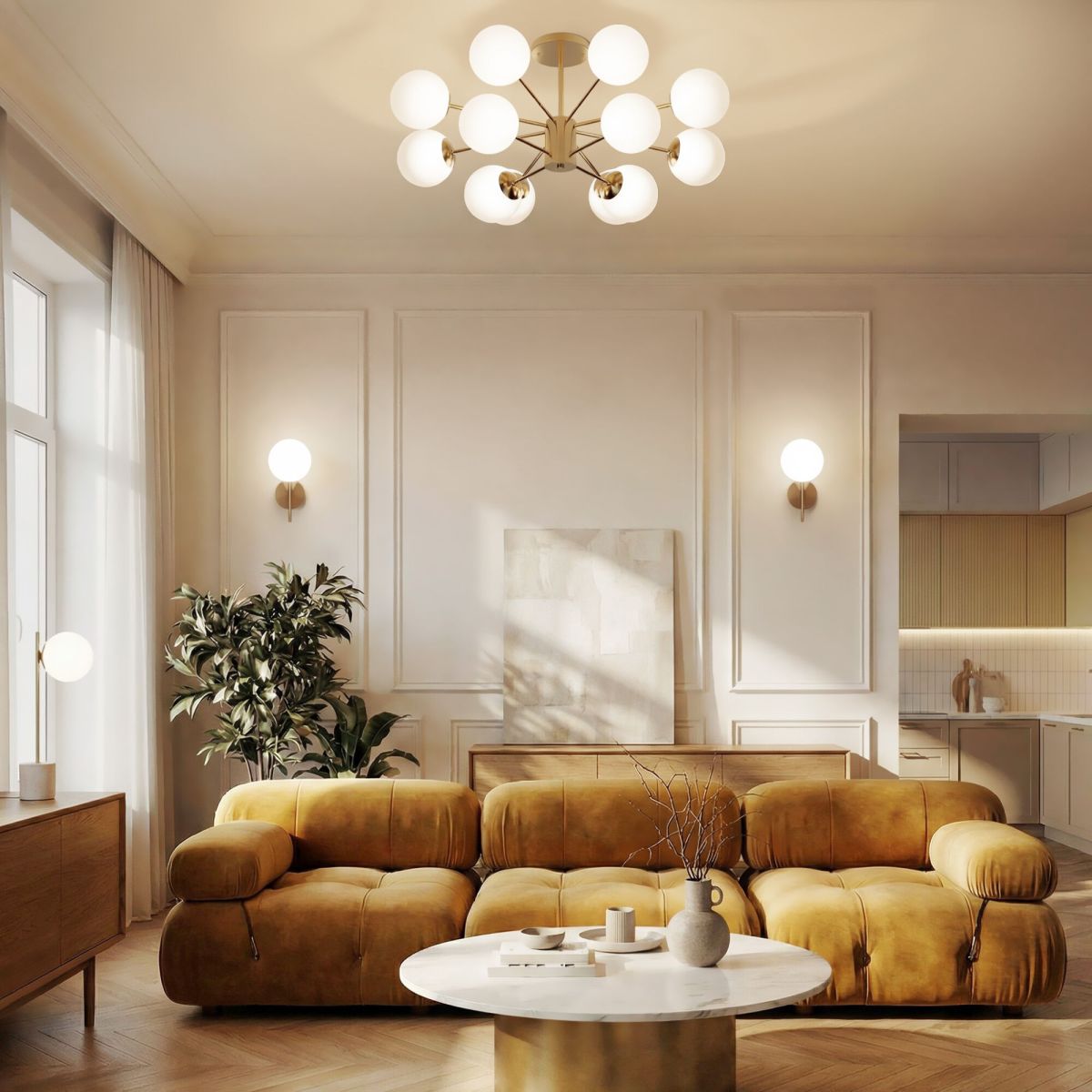 Люстра на штанге Eurosvet Adaline 502002/12 латунь a072105