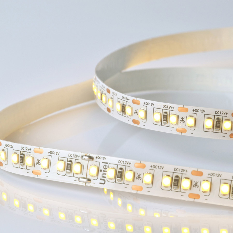 Светодиодная лента Uniel ULS-M14-2835-168LED/m-10mm-IP20-DC12V-14W/m-5M-3000K PROFI катушка в герметичной упаковке