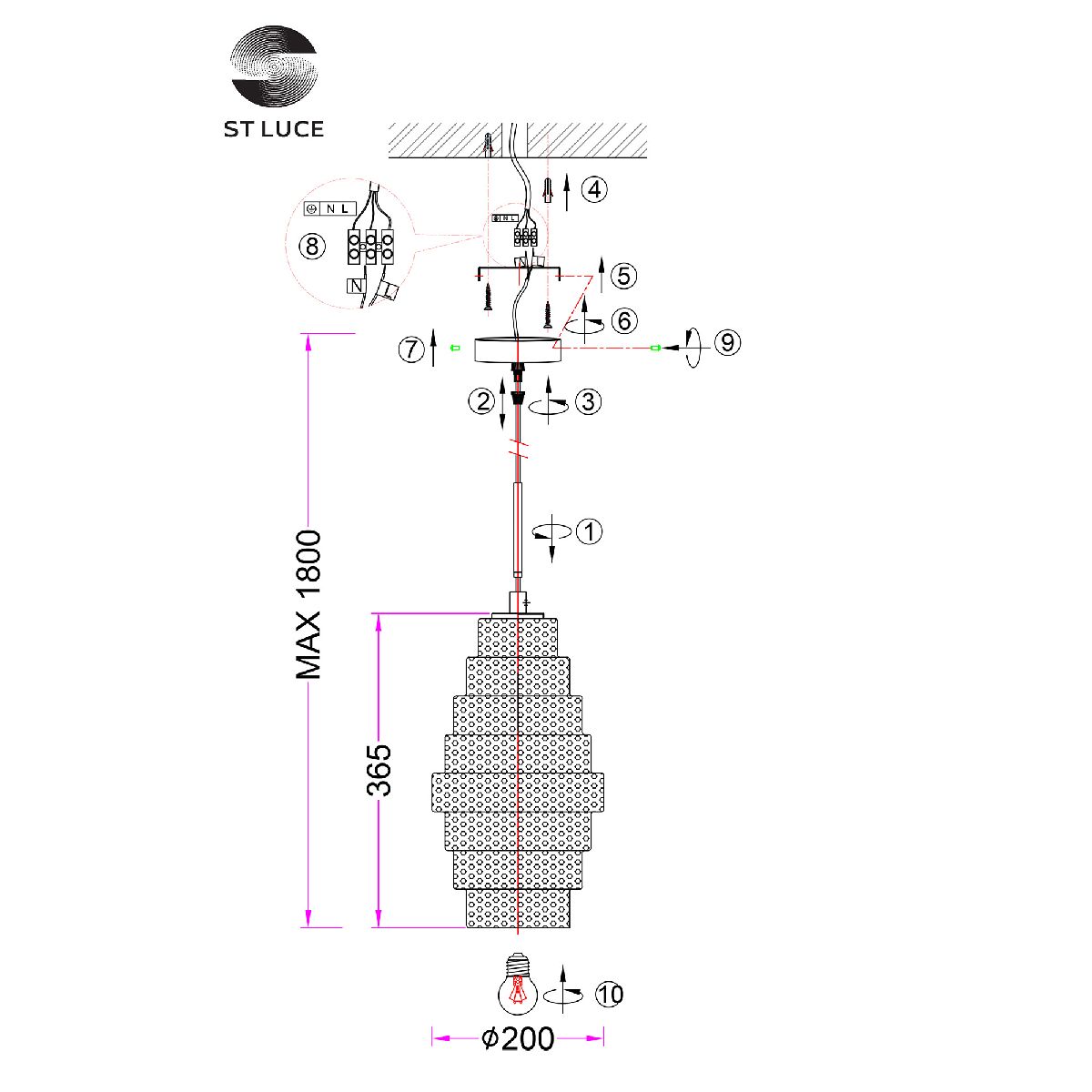Подвесной светильник ST Luce Rexite SL1001.103.01