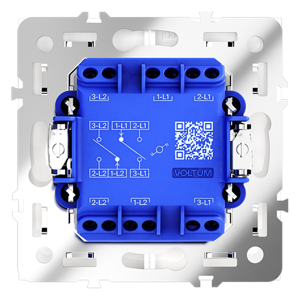 Проходной переключатель двухклавишный Voltum S70 VLS020301 (белый глянцевый)
