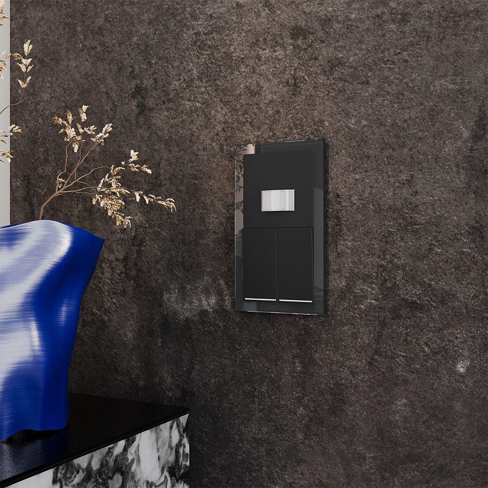 Рамка на 2 поста Voltum S70 VLS110208 (черный,стекло)