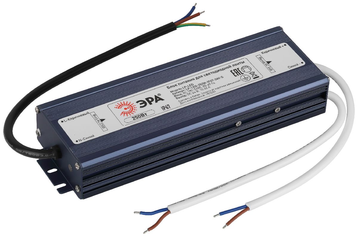 Блок питания Эра 250Вт DC24В 10.42A IP67 LP-LED-250W-IP67-24V-S Б0061148 Блок питания Эра 250Вт DC24В 10.42A IP67 LP-LED-250W-IP67-24V-S Б0061148