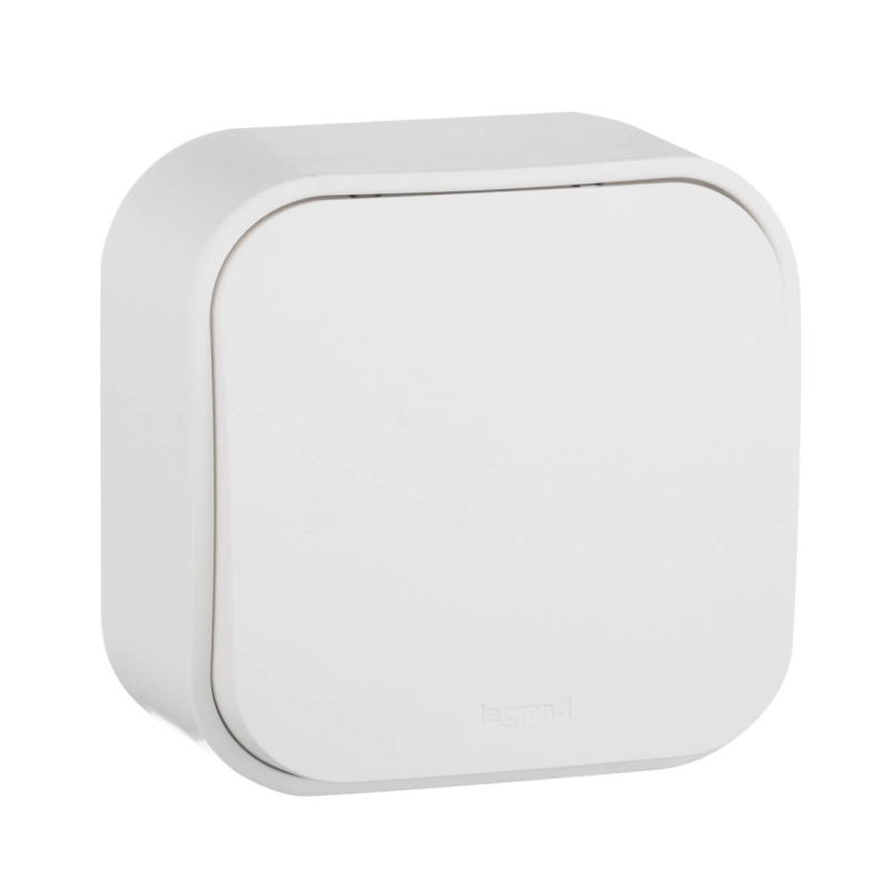 Выключатель одноклавишный кнопочный Legrand Quteo 6A 250V белый 782205