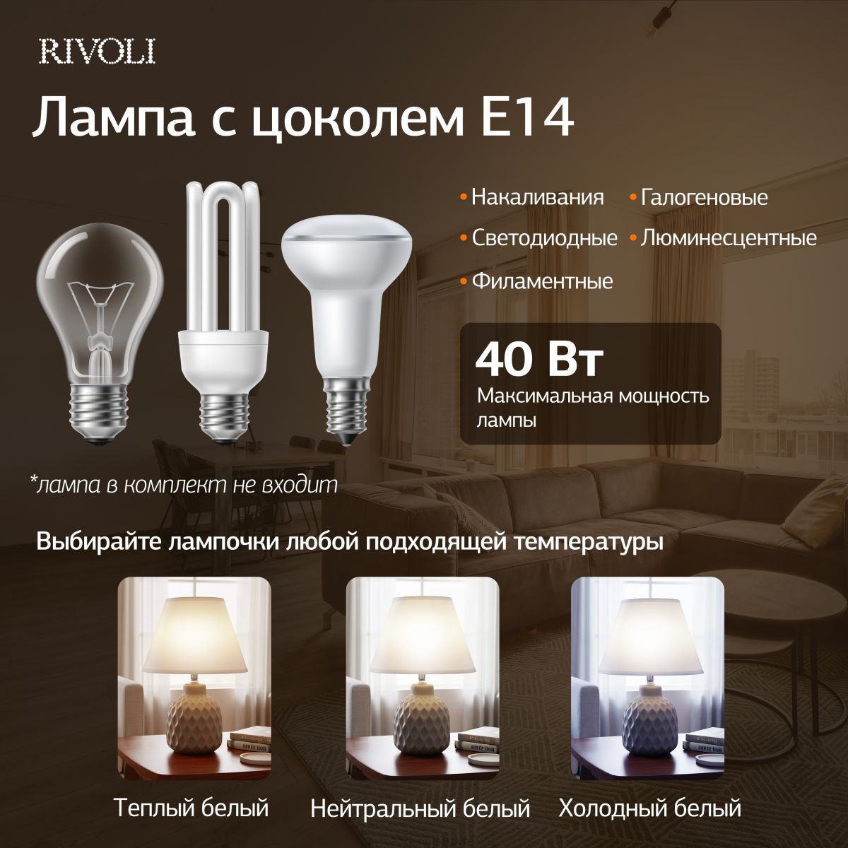 Настольная лампа Rivoli Muriel 7550-502 Б0070137