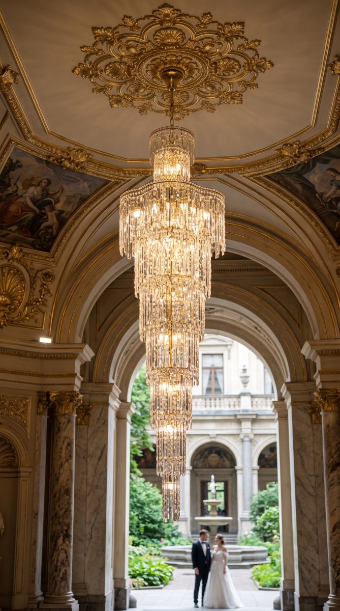 Каскадная люстра Crystal Lux ABRIL SP28 GOLD