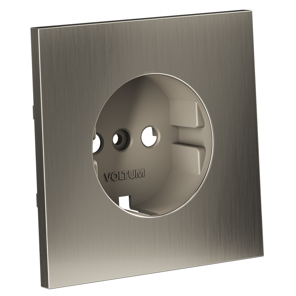 Накладка для розетки с заземлением Voltum S70 Metal (никель) VLSM000611