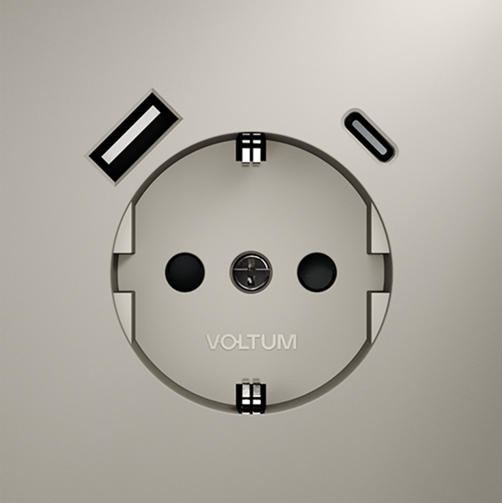 Розетка с USB, A+C Voltum S70 VLS040503 (кашемир)