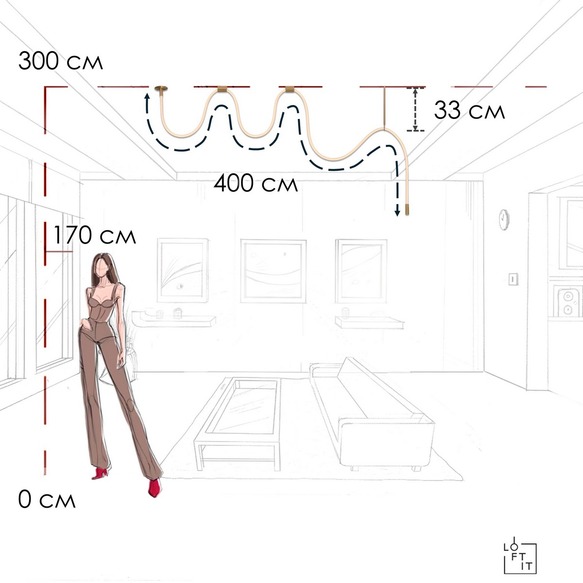 Потолочный светильник Loft IT Thread 10388B Brass