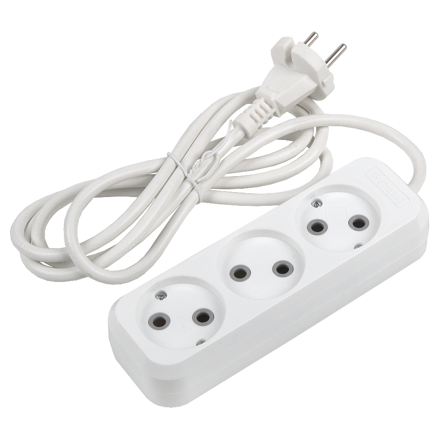 Удлинитель бытовой General GES-10-2x075-3-10m 470082