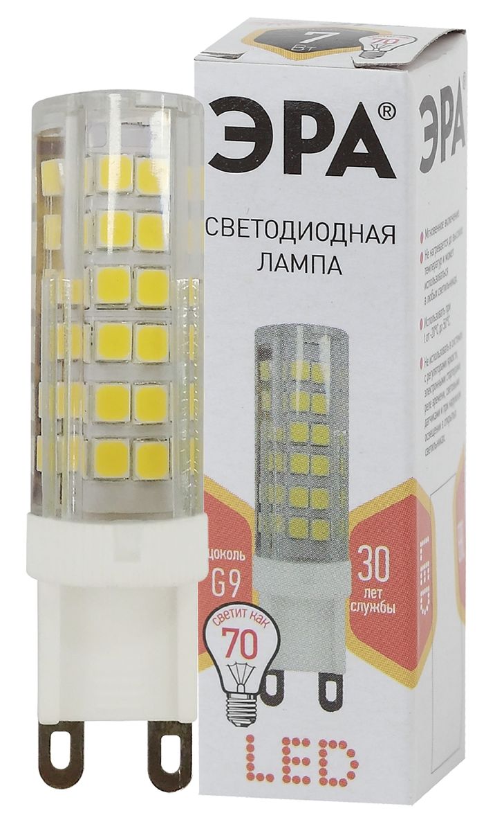 Лампа светодиодная Эра G9 7W 2700K LED JCD-7W-CER-827-G9 Б0027865 Лампа светодиодная Эра G9 7W 2700K LED JCD-7W-CER-827-G9 Б0027865