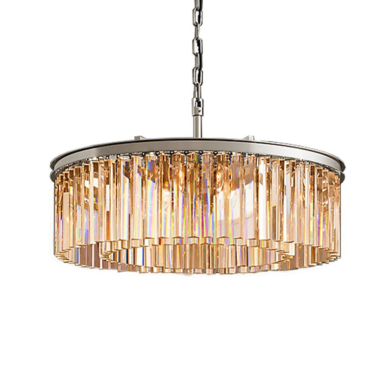 Подвесная люстра Delight Collection 1920s Odeon KR0387P-10B chrome/amber Подвесная люстра Delight Collection 1920s Odeon KR0387P-10B chrome/amber
