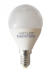 Лампа LED E14(шар), 8W, 220V, теплый 3000К, 800Lm