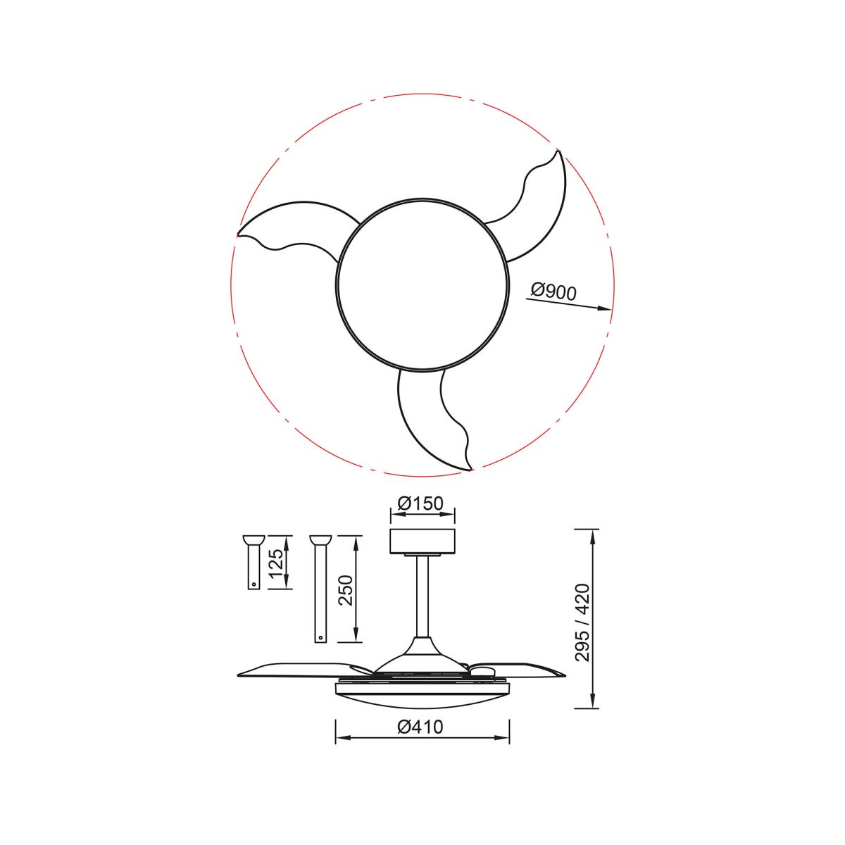 Люстра-вентилятор Mantra Slim Fan 9056