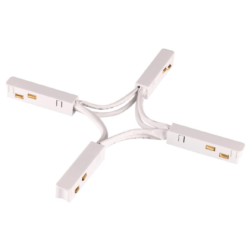 Соединитель гибкий токопроводящий X-образный для низковольтного шинопровода Novotech Flum 135177 Соединитель гибкий токопроводящий X-образный для низковольтного шинопровода Novotech Flum 135177