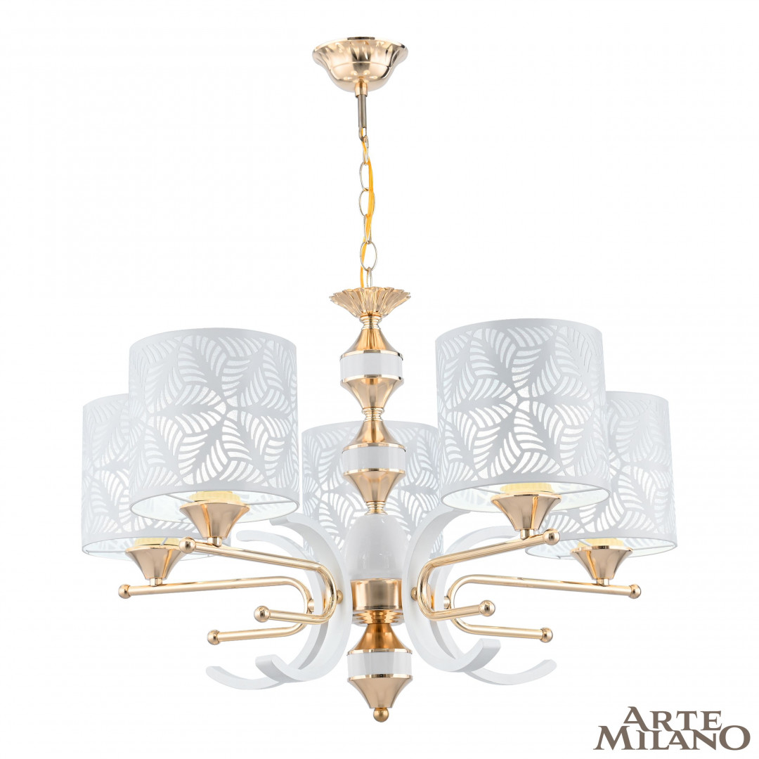 Подвесная люстра Arte Milano Florentia-2097 302097/5 Wh/Gd Подвесная люстра Arte Milano Florentia-2097 302097/5 Wh/Gd