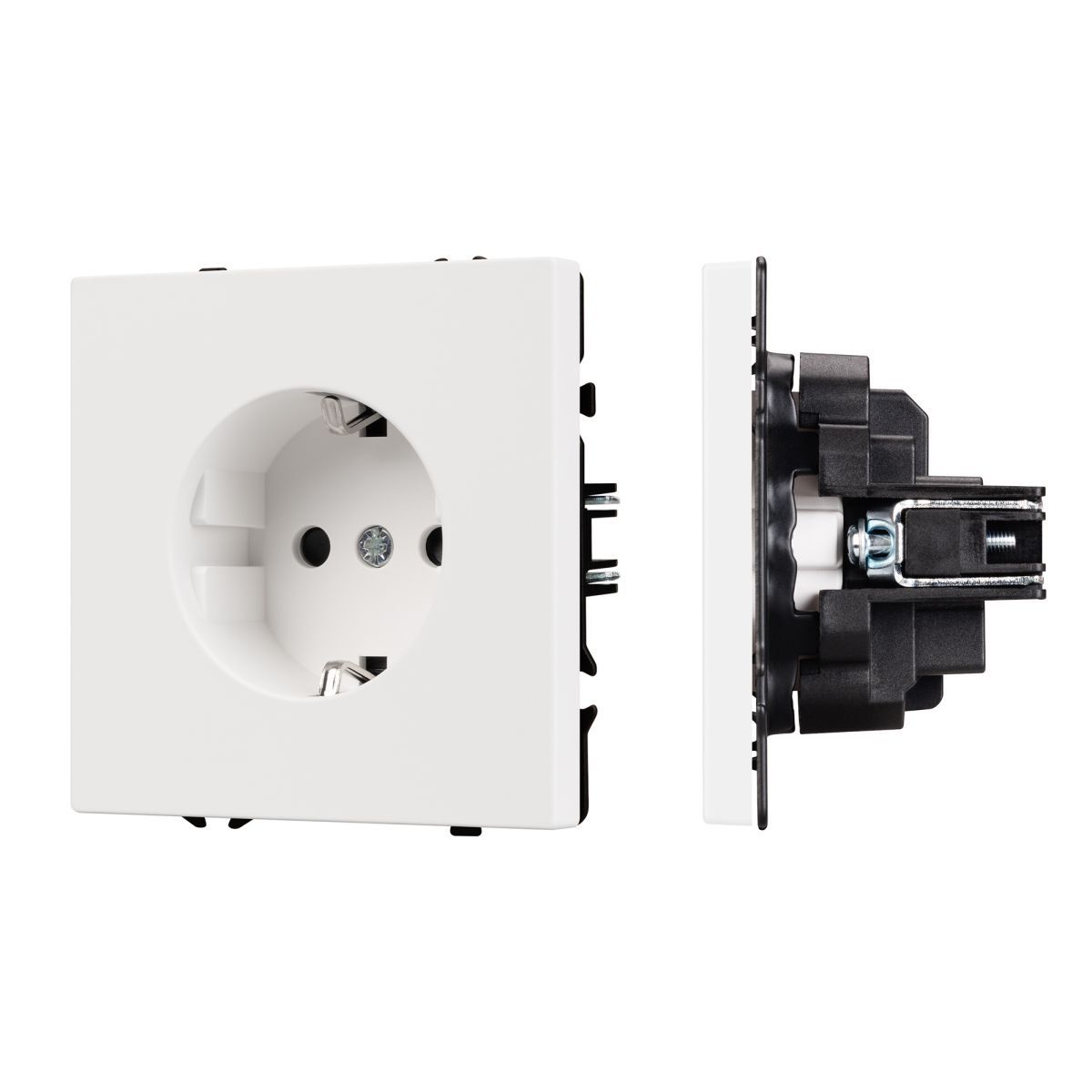 Розетка зк со шторками софт-тач белый кварц Arlight SCT-MEU-SFPL-WH (250V, 16A) 054276(1)